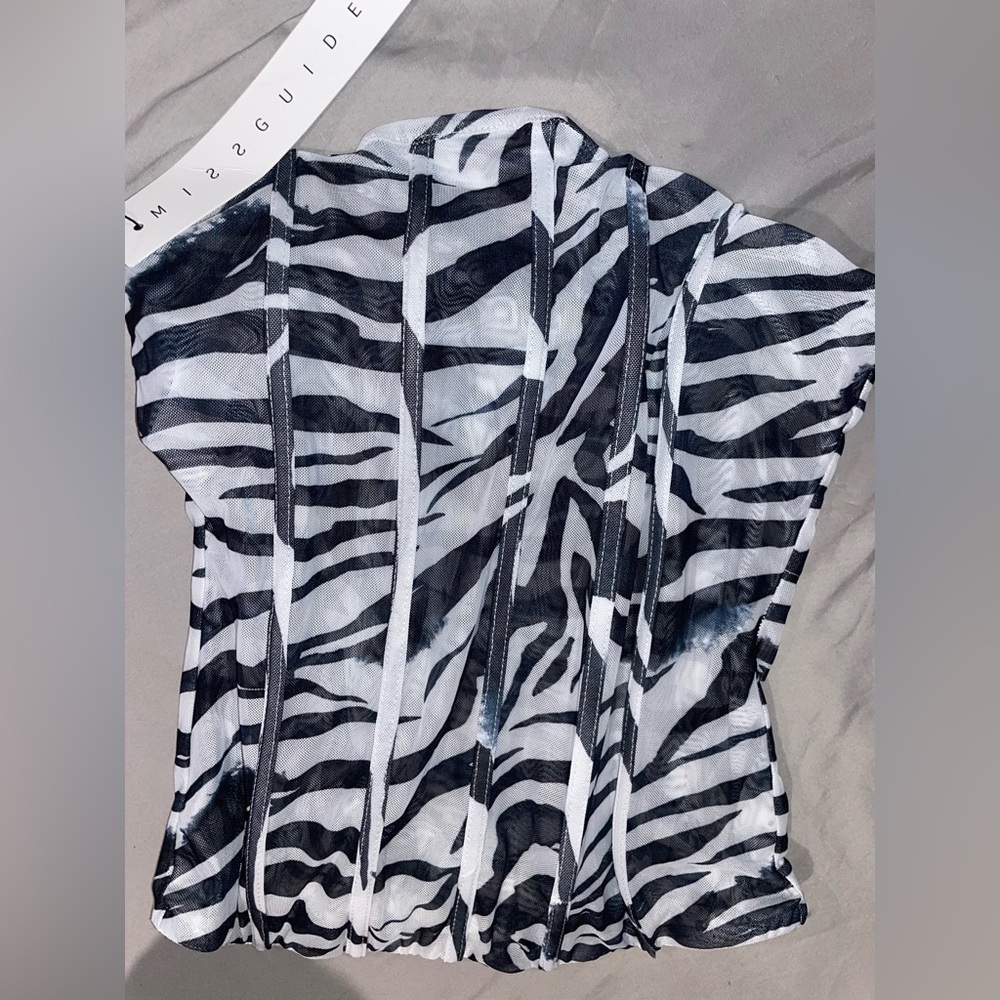 Missguided Black and White Corset Top